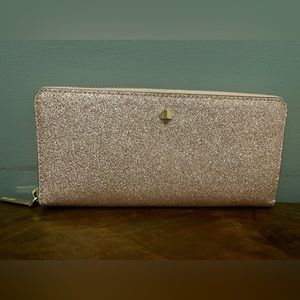 Kate Spade Glimmer Large Continental Zip Wallet pink